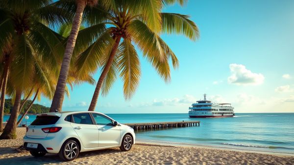 Où récupérer sa voiture de location à Marie-Galante à l'arrivée du ferry ?