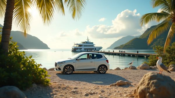 Où récupérer sa voiture de location à Marie-Galante à l'arrivée du ferry ?